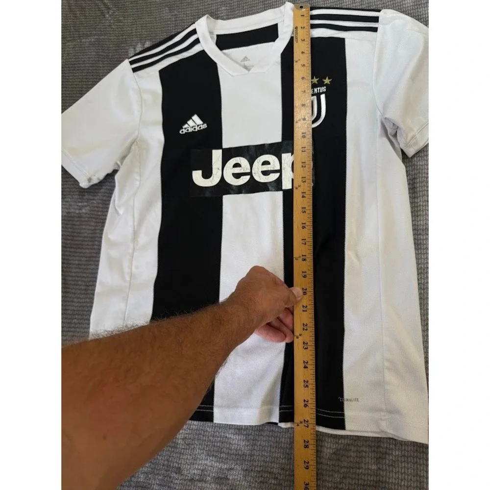 Adidas Juventus Home Ronaldo #7 Jersey Mens L Black White Jeep Soccer.‎